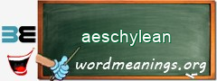 WordMeaning blackboard for aeschylean